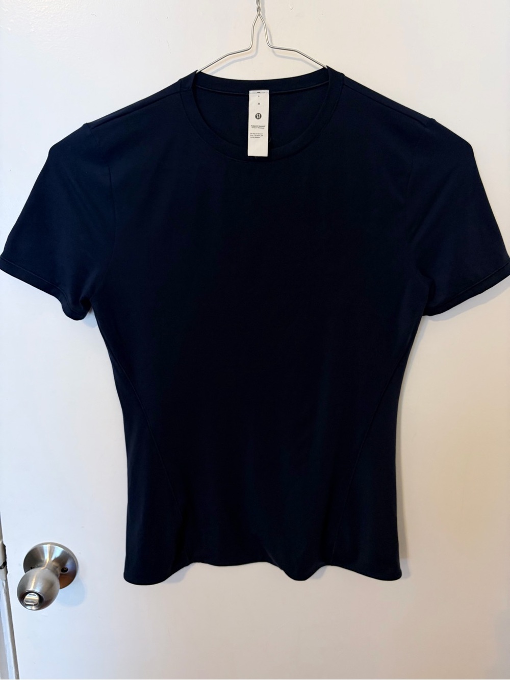 Lululemon Wundermost Ultra-Soft Nulu Hip-Length Crewneck Shirt True Navy Size M - Picture 2 of 6